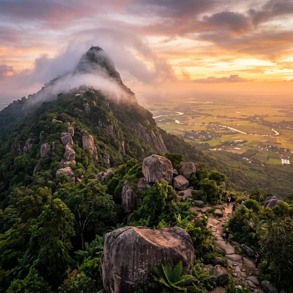 Review Trekking Núi Bà Đen (986m): Chinh Phục "Nóc Nhà Nam Bộ" Qua Cung Ma Thiên Lãnh & Cột Điện