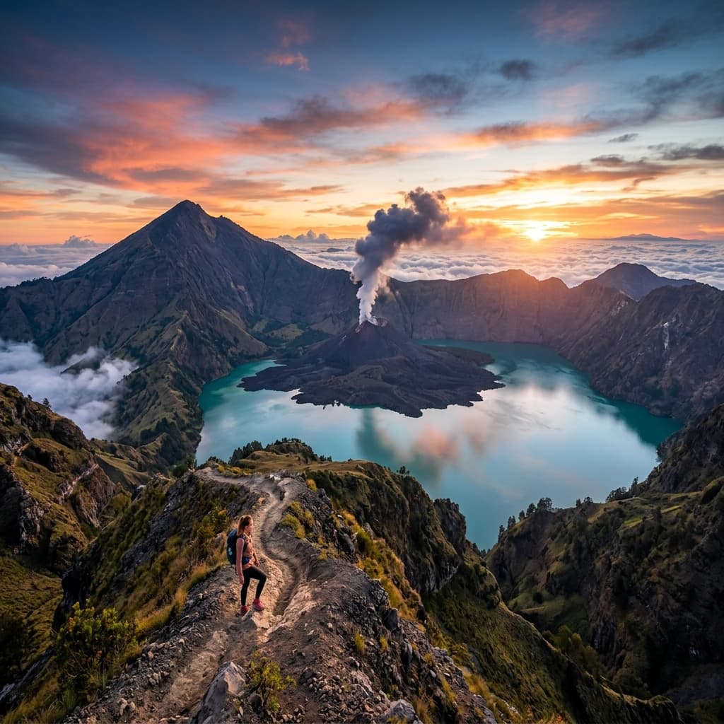 Review Trekking Núi Lửa Rinjani (3.726m - Indonesia): Chinh Phục Miệng Núi Lửa & Hồ Segara Anak